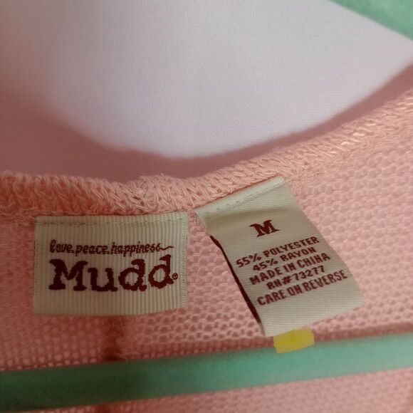 ⭐ Mudd Womens Short Dolman Sleeve Open Knit Cardigan Sweater Peach Oversized Med - Picture 6 of 7